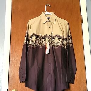 Mens true western panhandle Aztec shirt size small